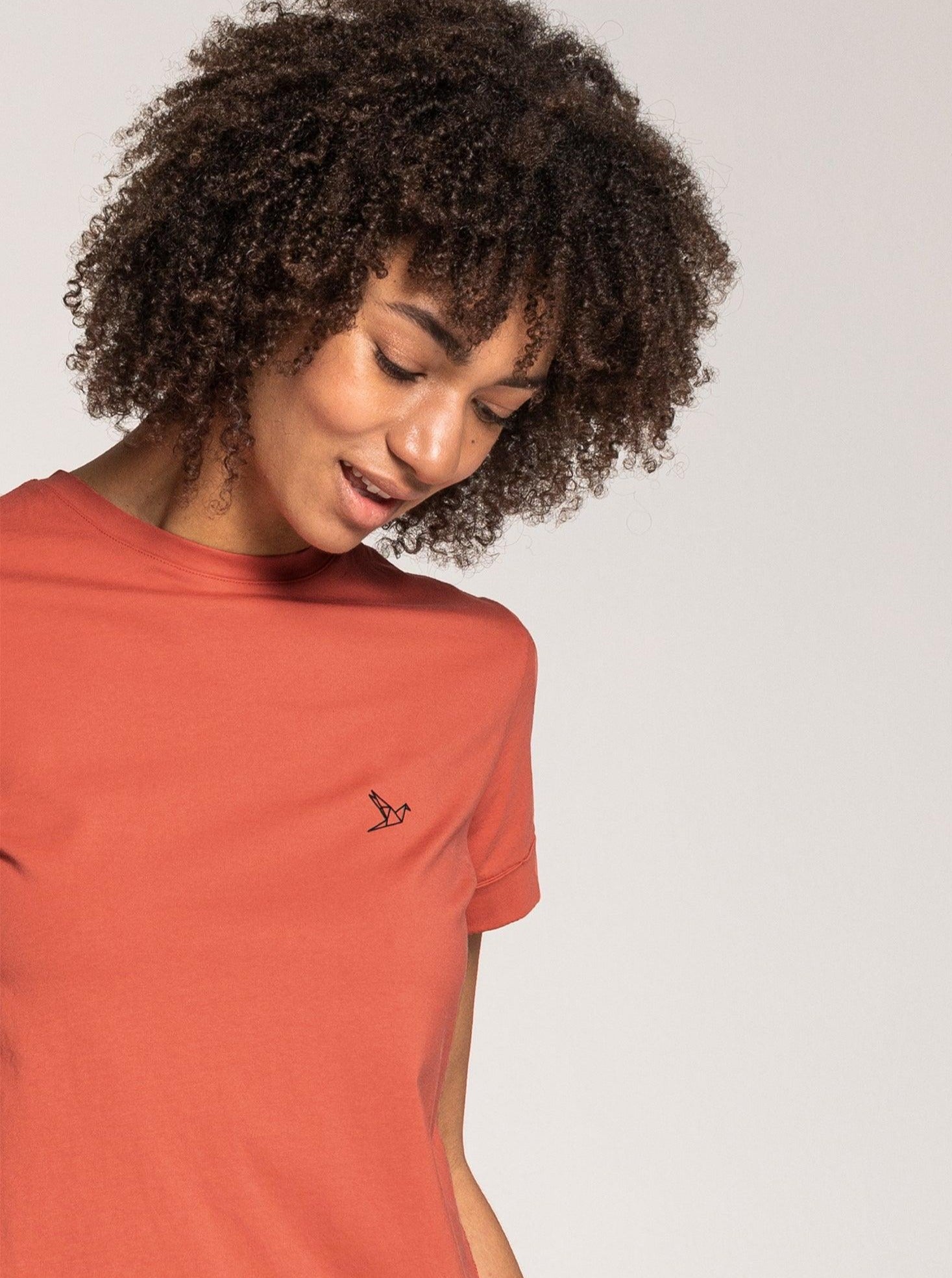 Women's Small Logo T-shirt - Coral - ORILABO Project